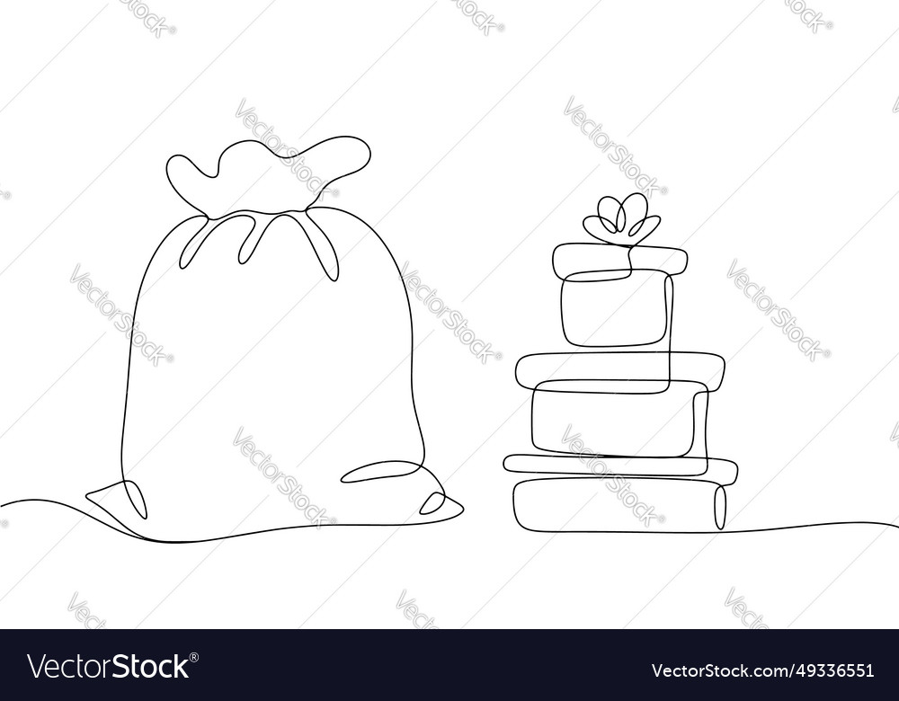Santas Geschenktasche - Eine Linie