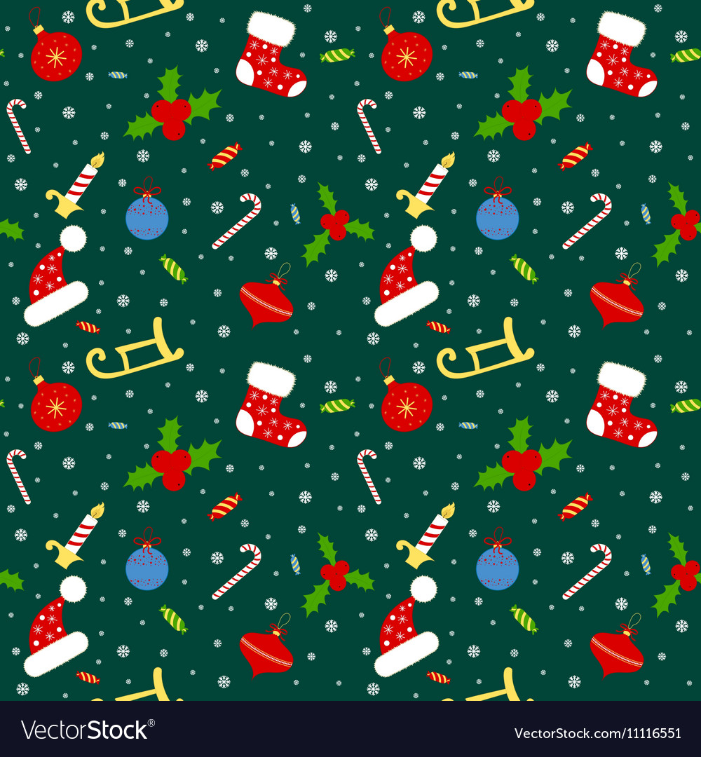 Seamless background pattern merry christmas Vector Image