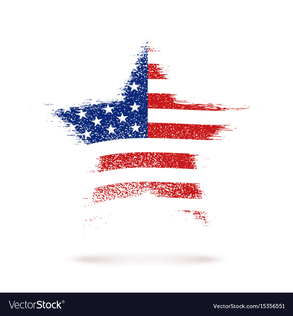 Star in american flag