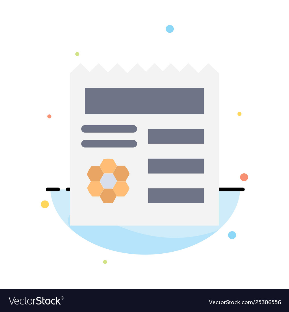 Basic ui manu document abstract flat color icon vector image Basic ui manu document abstract flat color icon