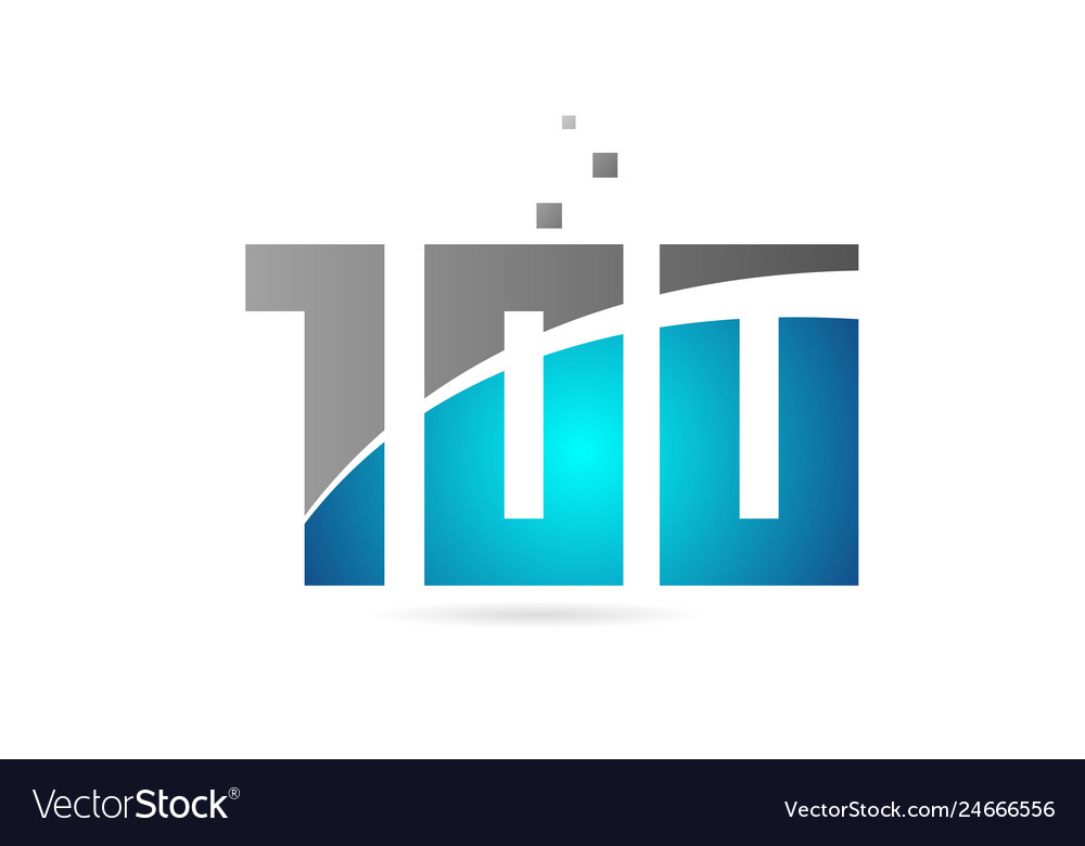 Blue grey number 100 for logo icon design Vector Image