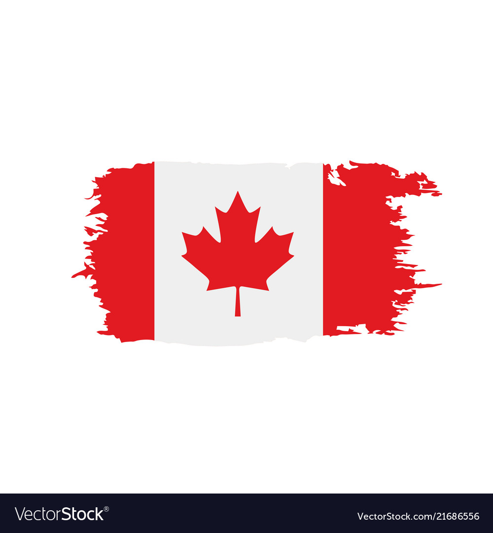 Round button Icon of national flag of Canada with red maple leaf on the  white background and lettering of city name Saskatoon. Inscription for logo,  banner, t-shirt print. Vector illustration. Stock Vector