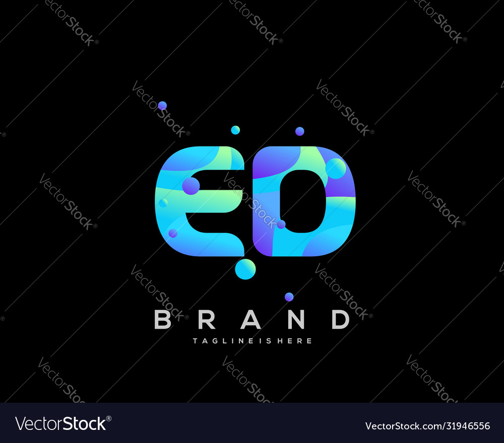 Ed initial logo with colorful template