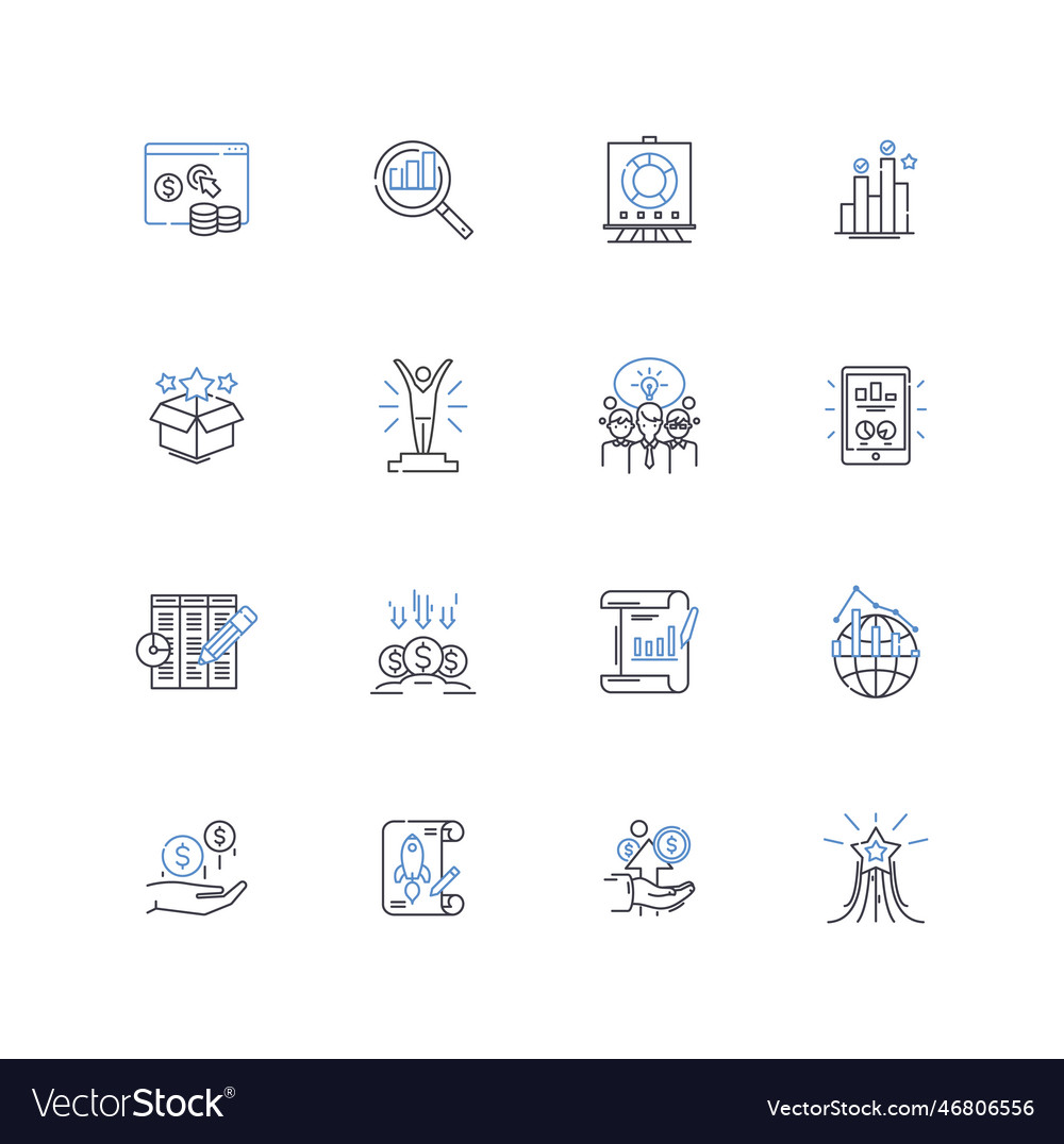 Expediency line icons collection swiftness