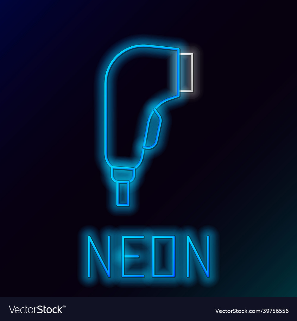 Glowing neon line scanner scanning bar code icon Vector Image Glowing neon line scanner scanning bar code icon