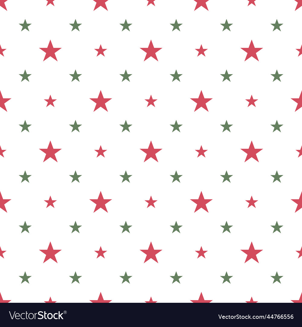 Red and green stars seamless repeat pattern