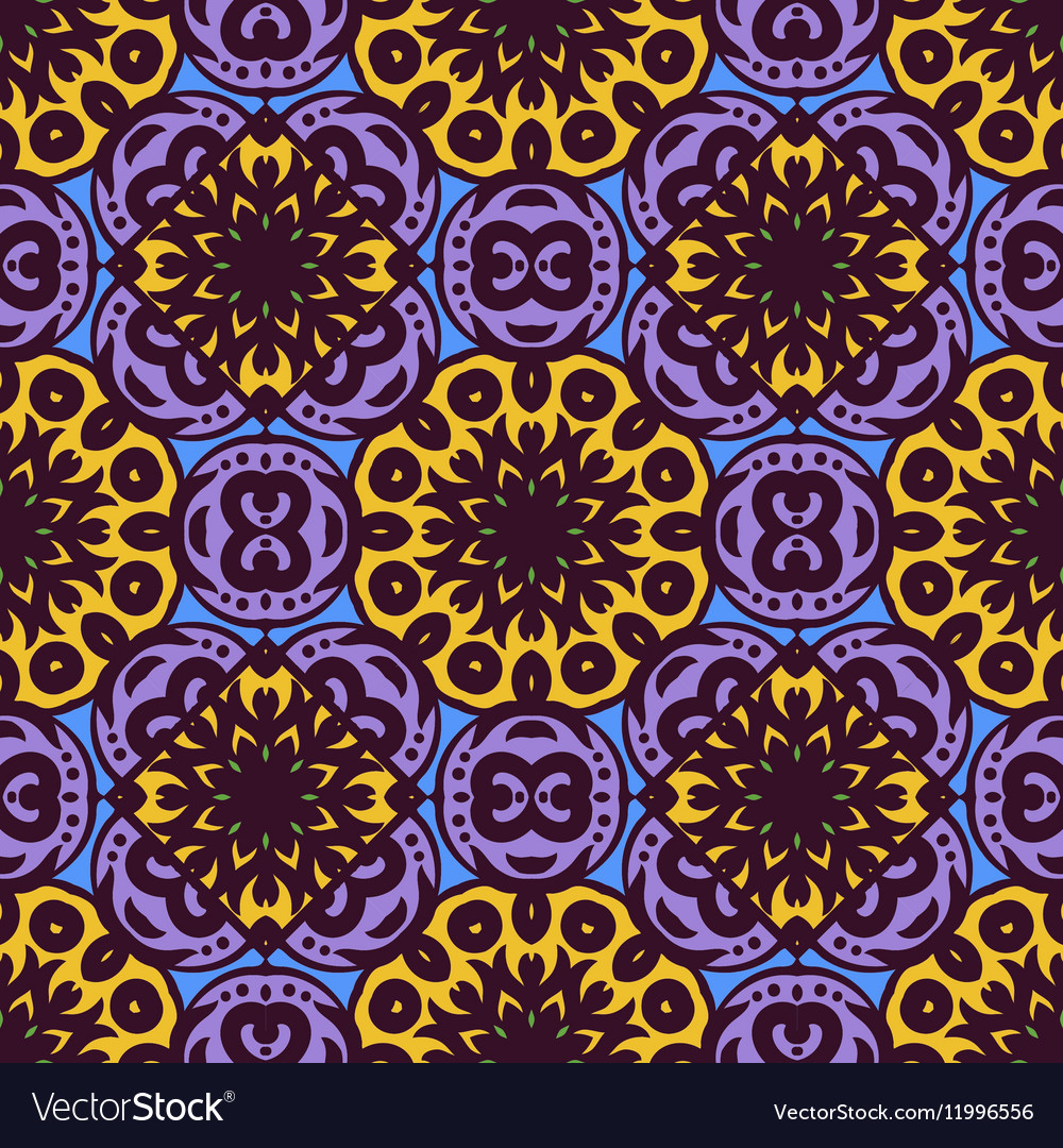 Seamless pattern with bright ornament tile Vector Image