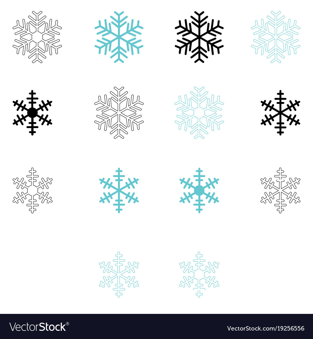 Snowflake set blue and black color