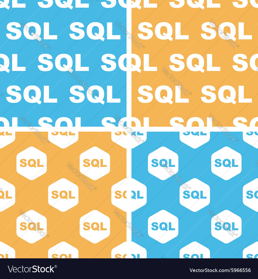Sql pattern set colored Royalty Free Vector Image