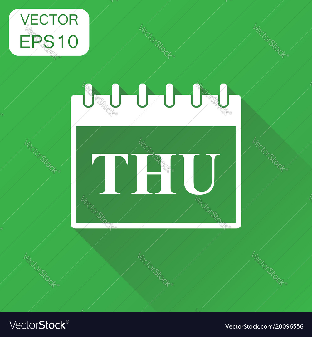 Thursday calendar page icon business concept