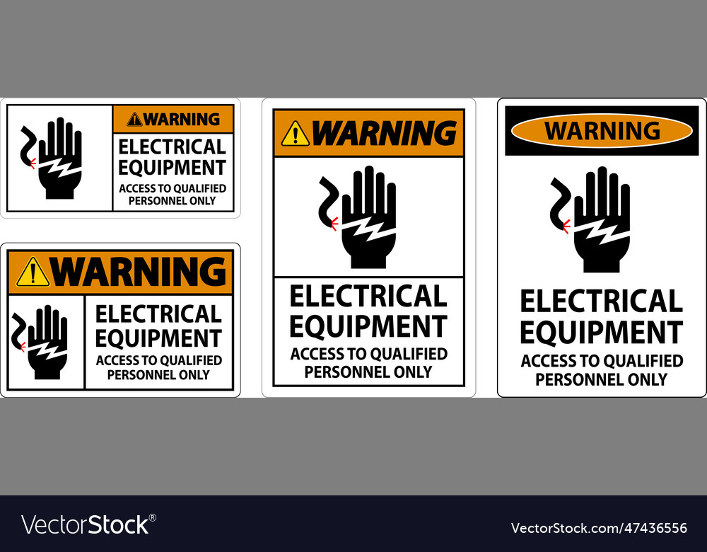 Warning sign electrical equipment access Vector Image