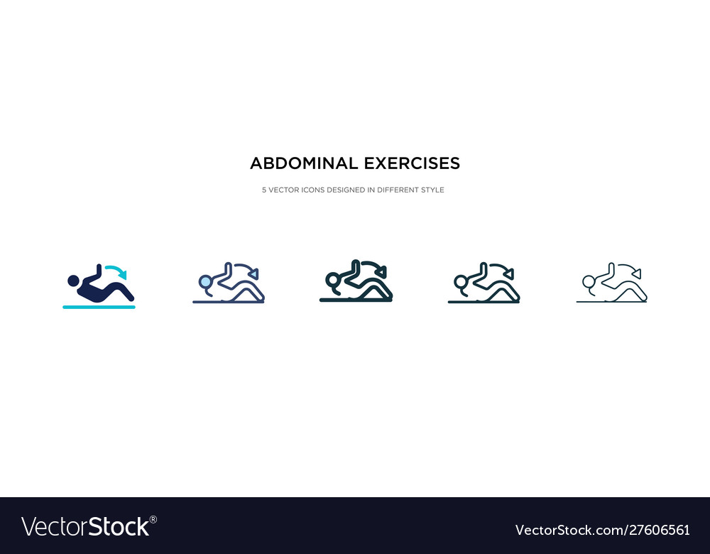 Abdominal exercises icon in different style two