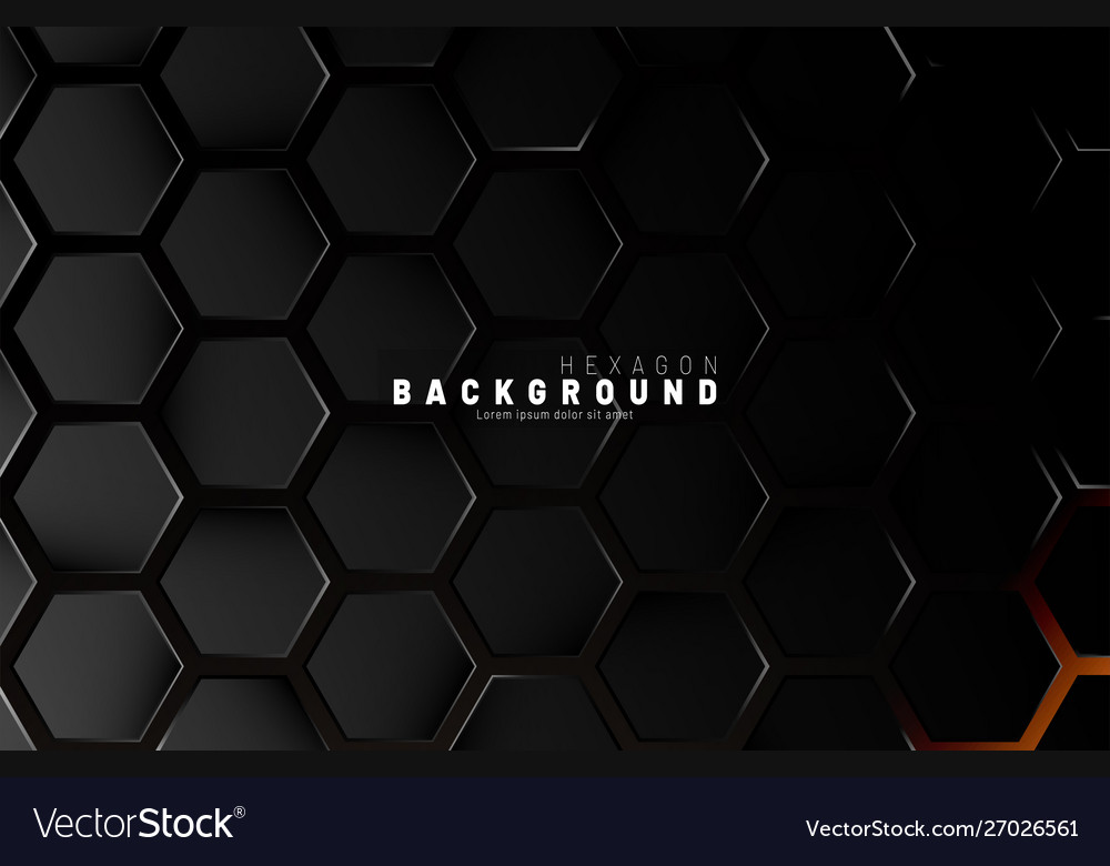 Abstract black hexagon pattern on neon gradient vector image Abstract black hexagon pattern on neon gradient