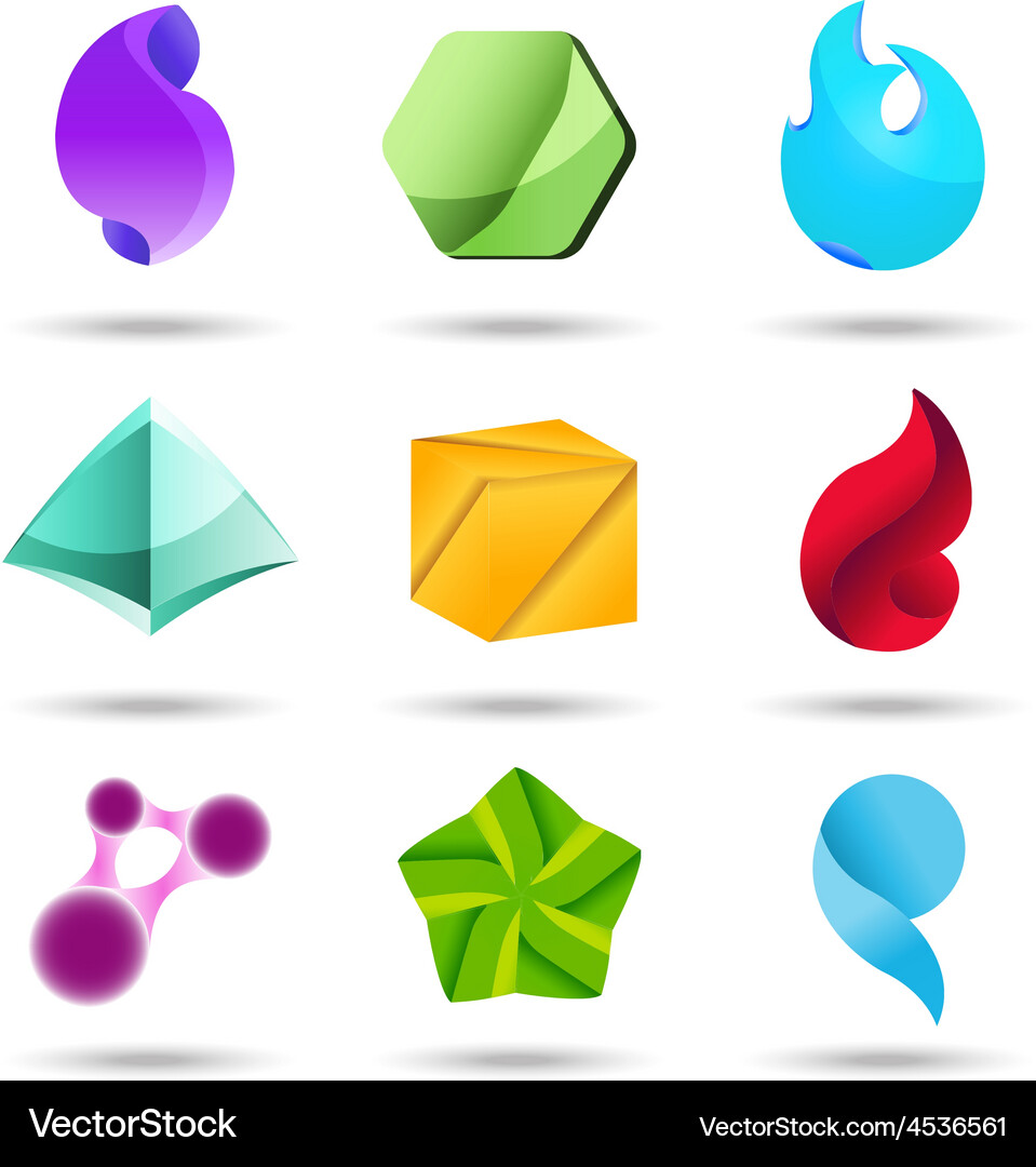 Abstract logo design set Royalty Free Vector Image