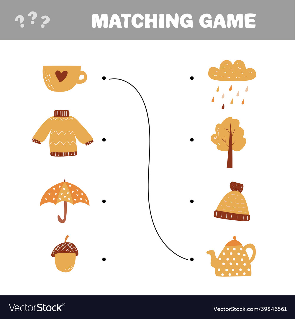 Children educational game match elements Vector Image