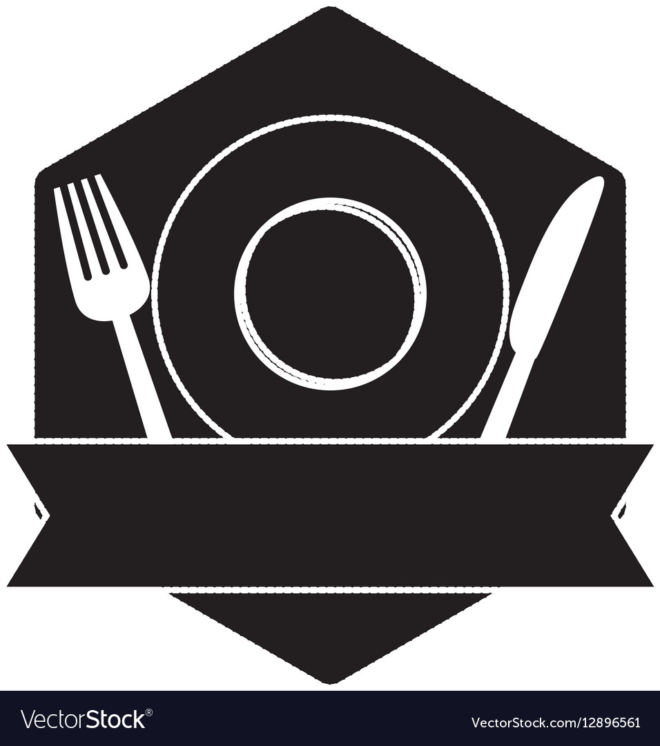 Contour table with plate fork and knife