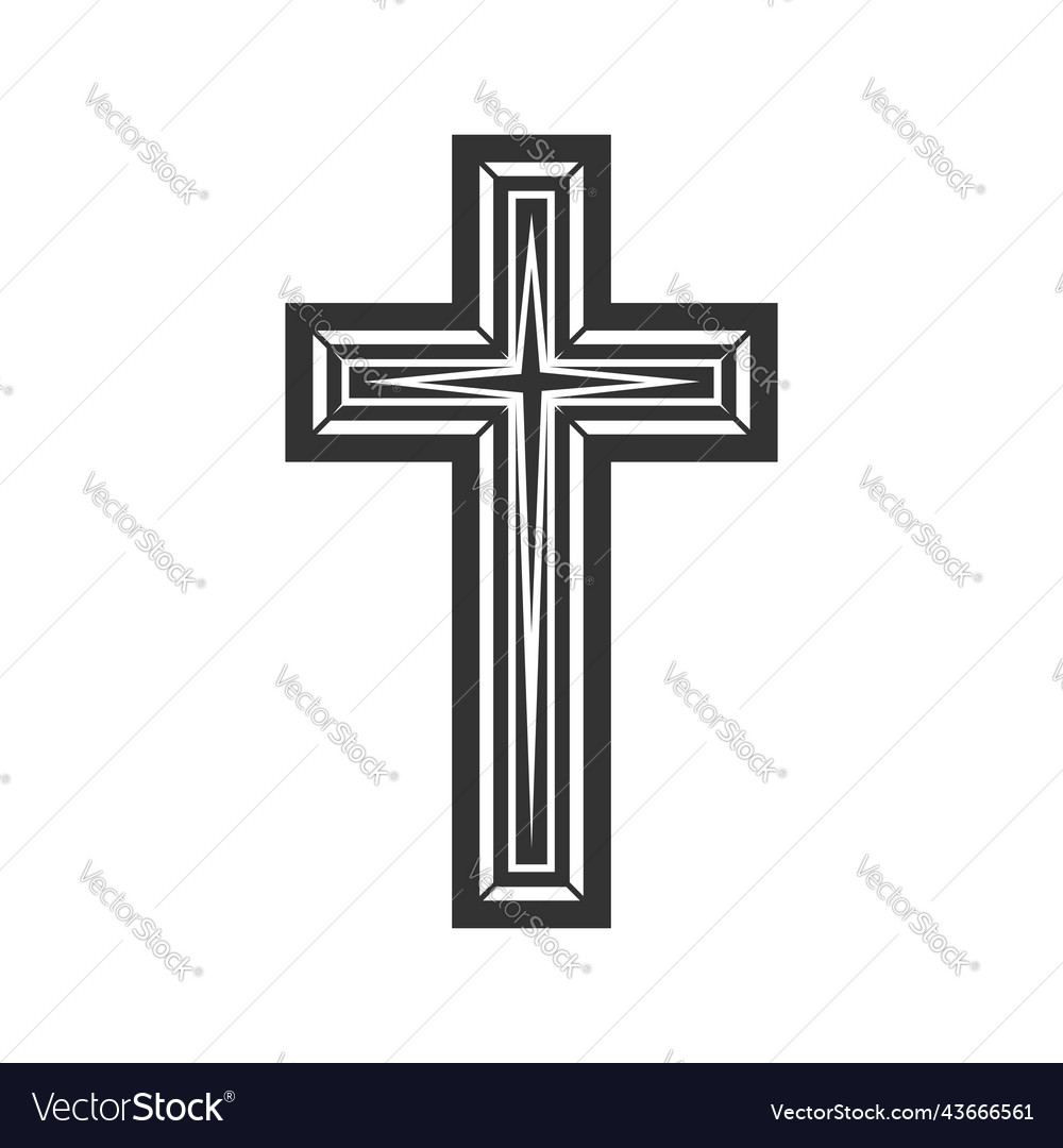 Cross isolated crucifix christian religion symbol Vector Image