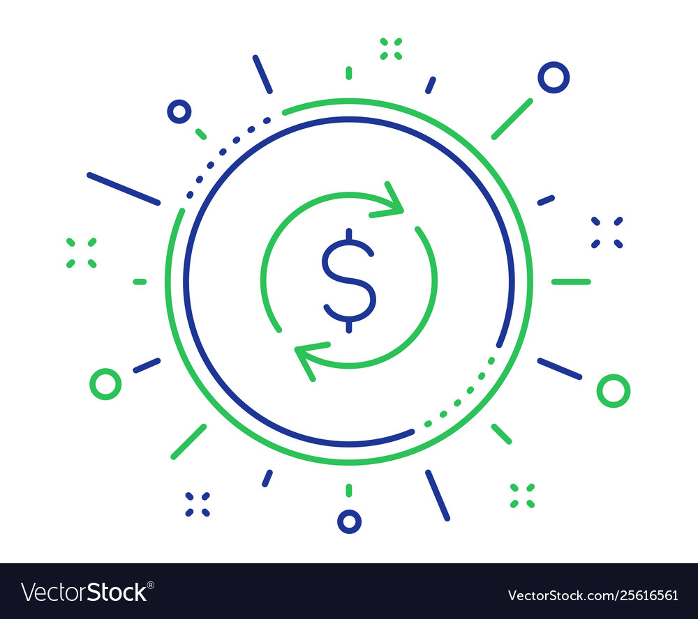 Currency exchange line icon money transfer