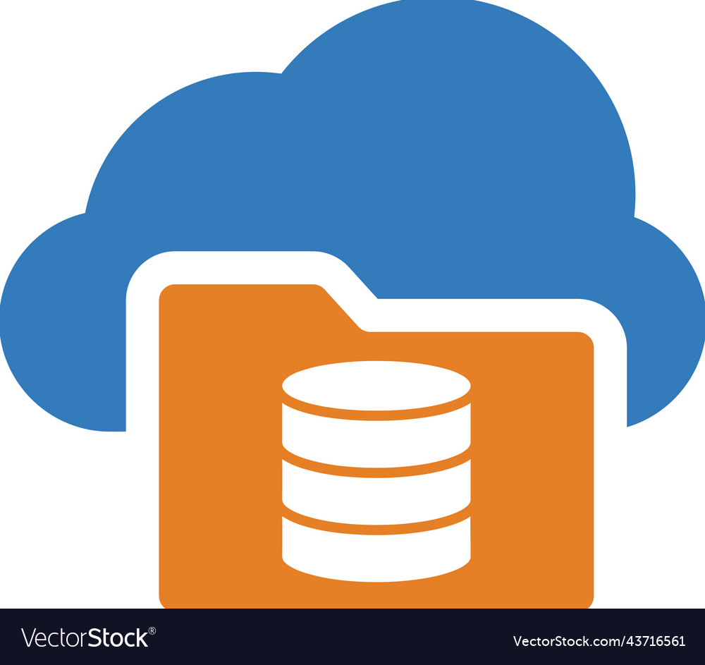 File storage cloud database icon simple editable