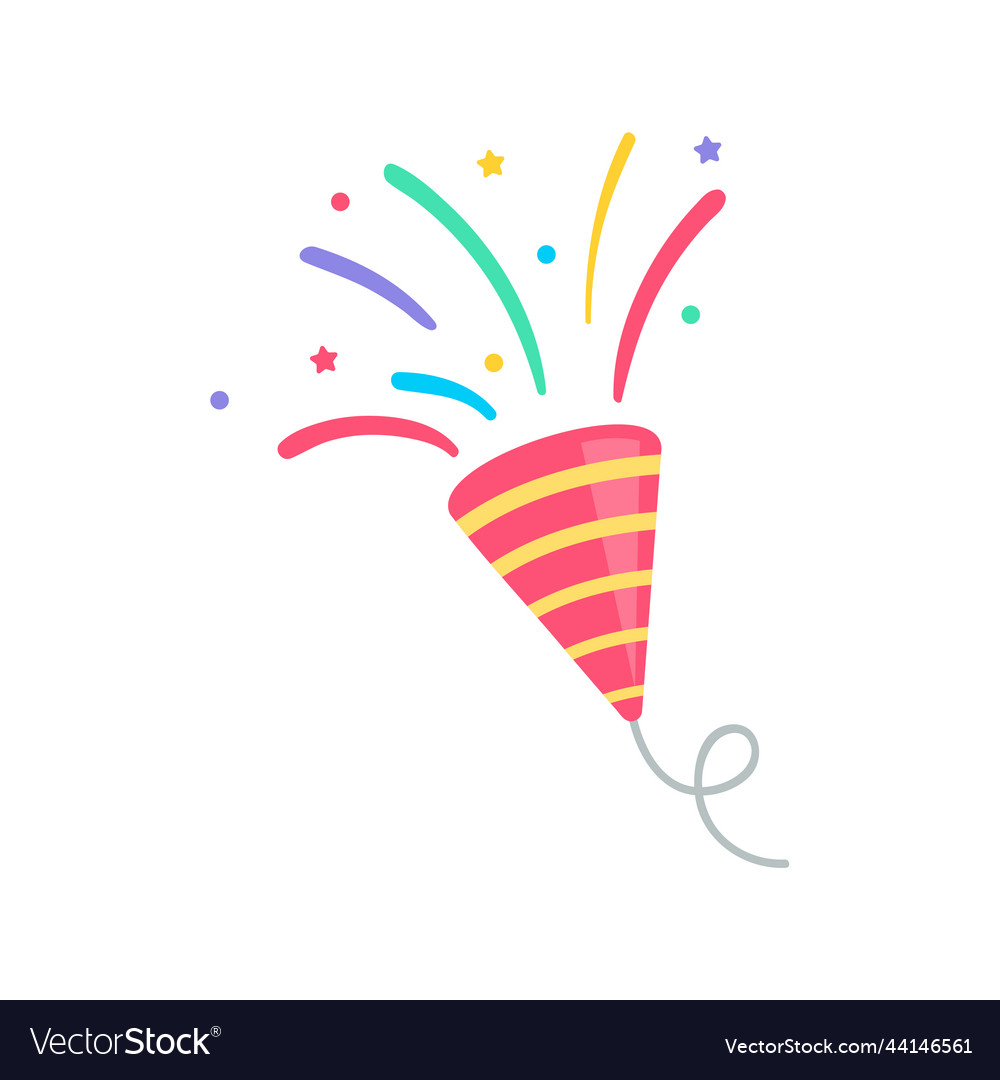 Fireworks draws a party confetti floating from vector image Fireworks draws a party confetti floating from