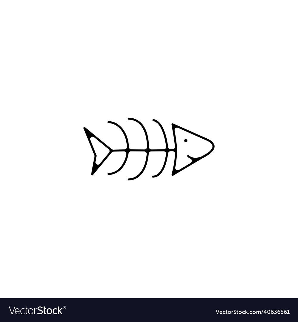 Fishbone line icon linear outline