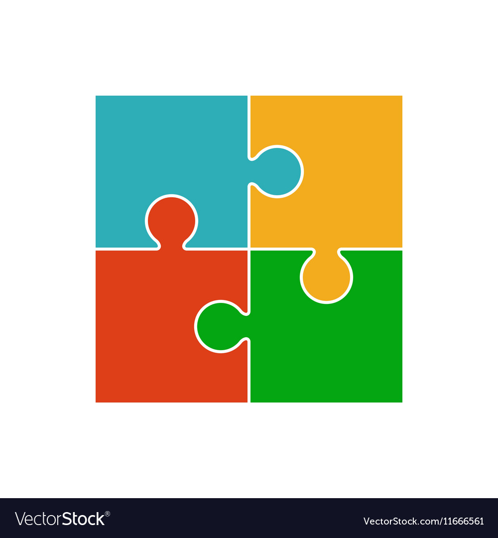 Puzzle pieces set Royalty Free Vector Image - VectorStock