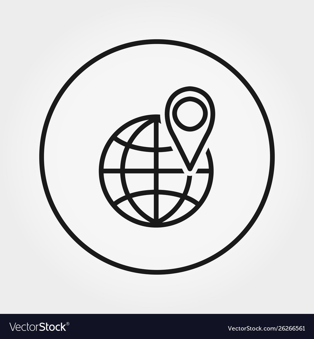 Globe with map mark location