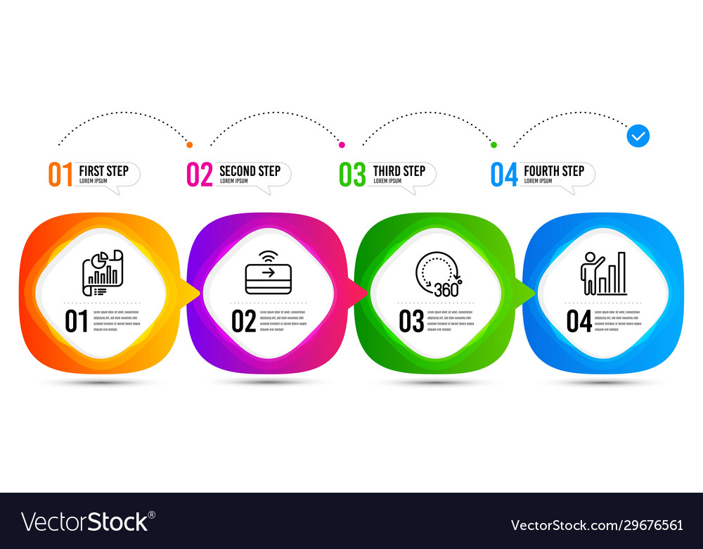 Graph chart report document and contactless vector image Graph chart report document and contactless