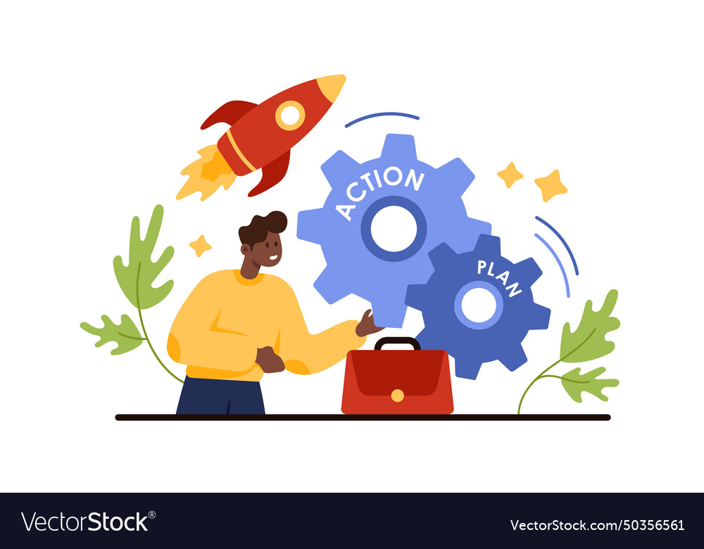 Implementation process business project vector image Implementation process business project