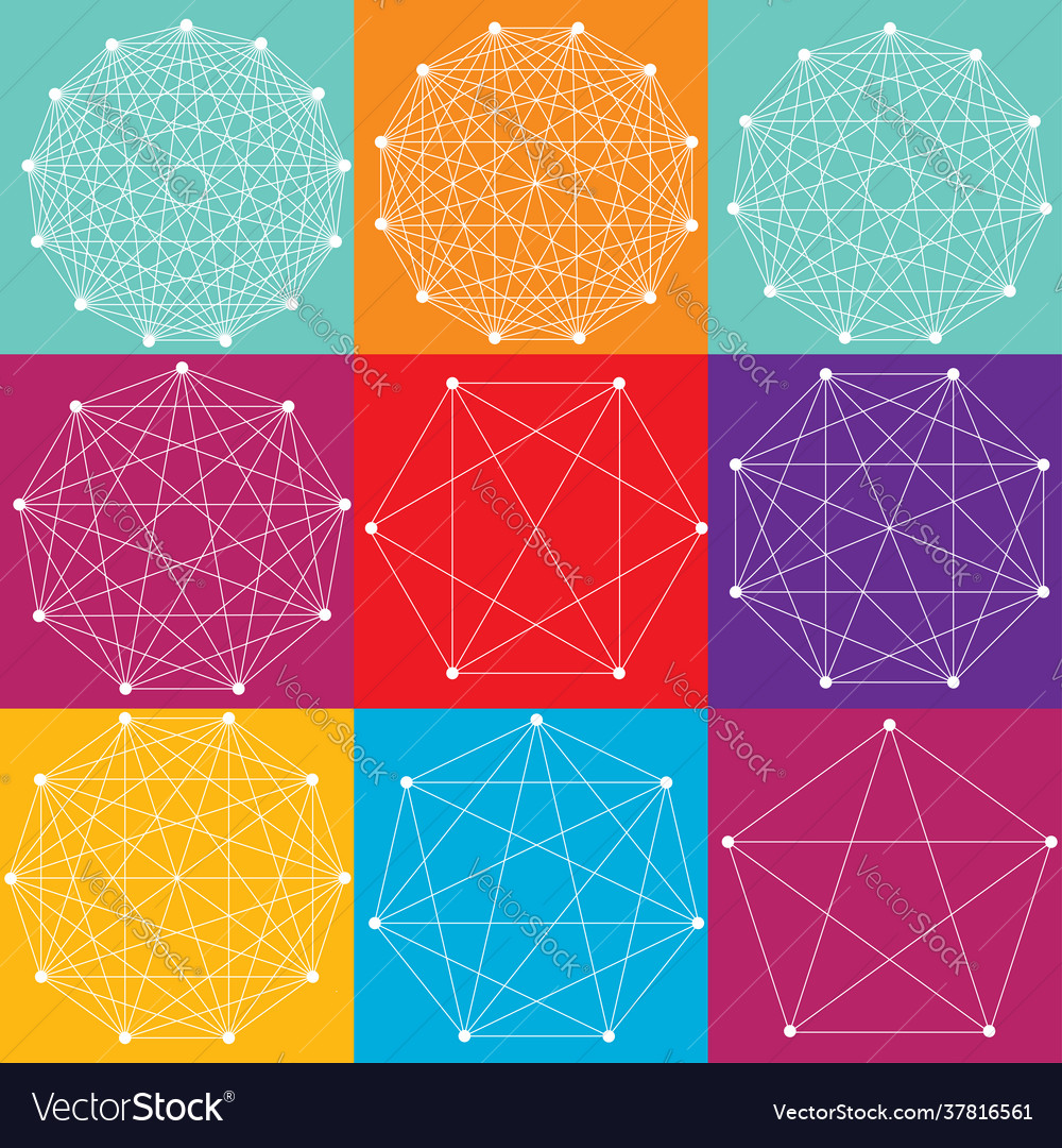 Interlocking interconnect polygon shape element vector image Interlocking interconnect polygon shape element