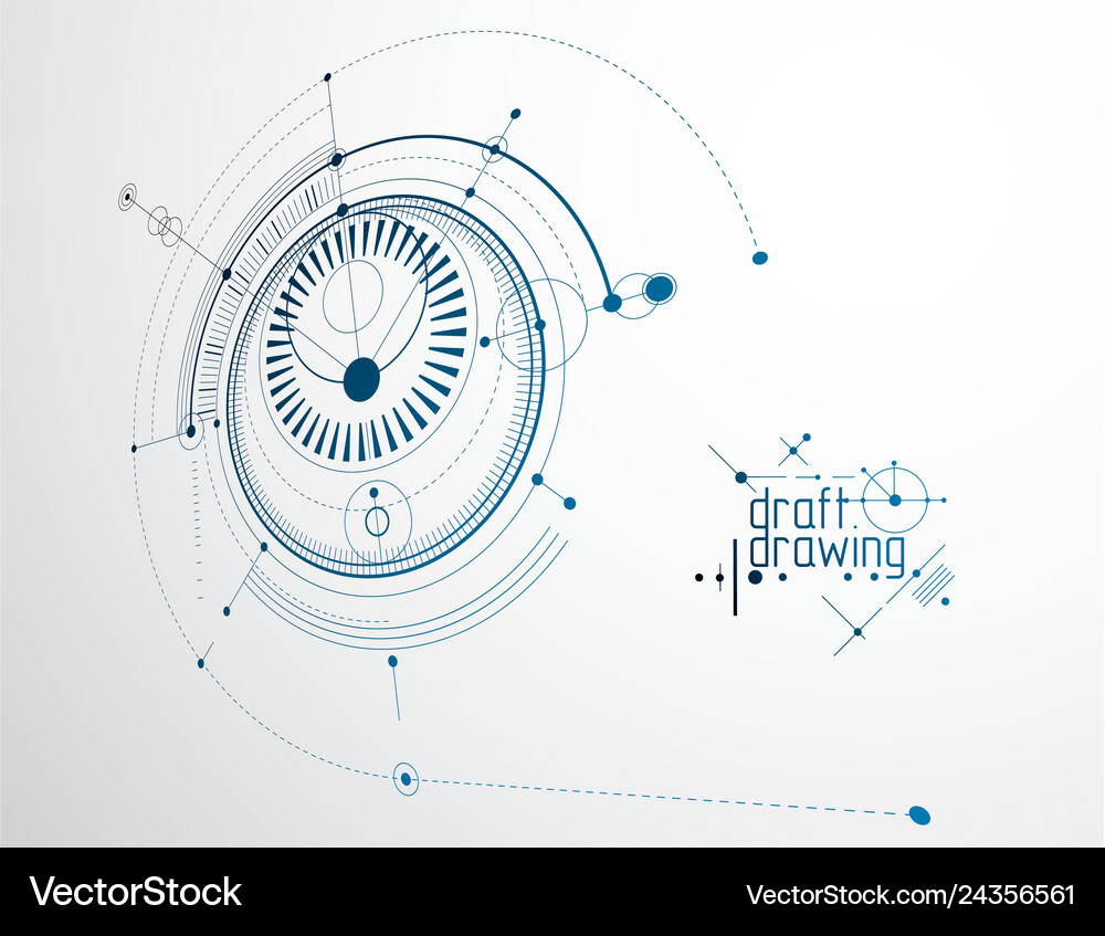 Mechanical scheme engineering drawing Royalty Free Vector