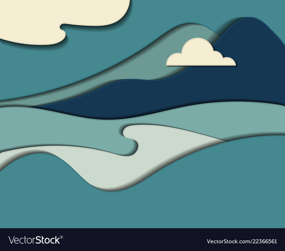 Paper Cut Ocean & Mountains