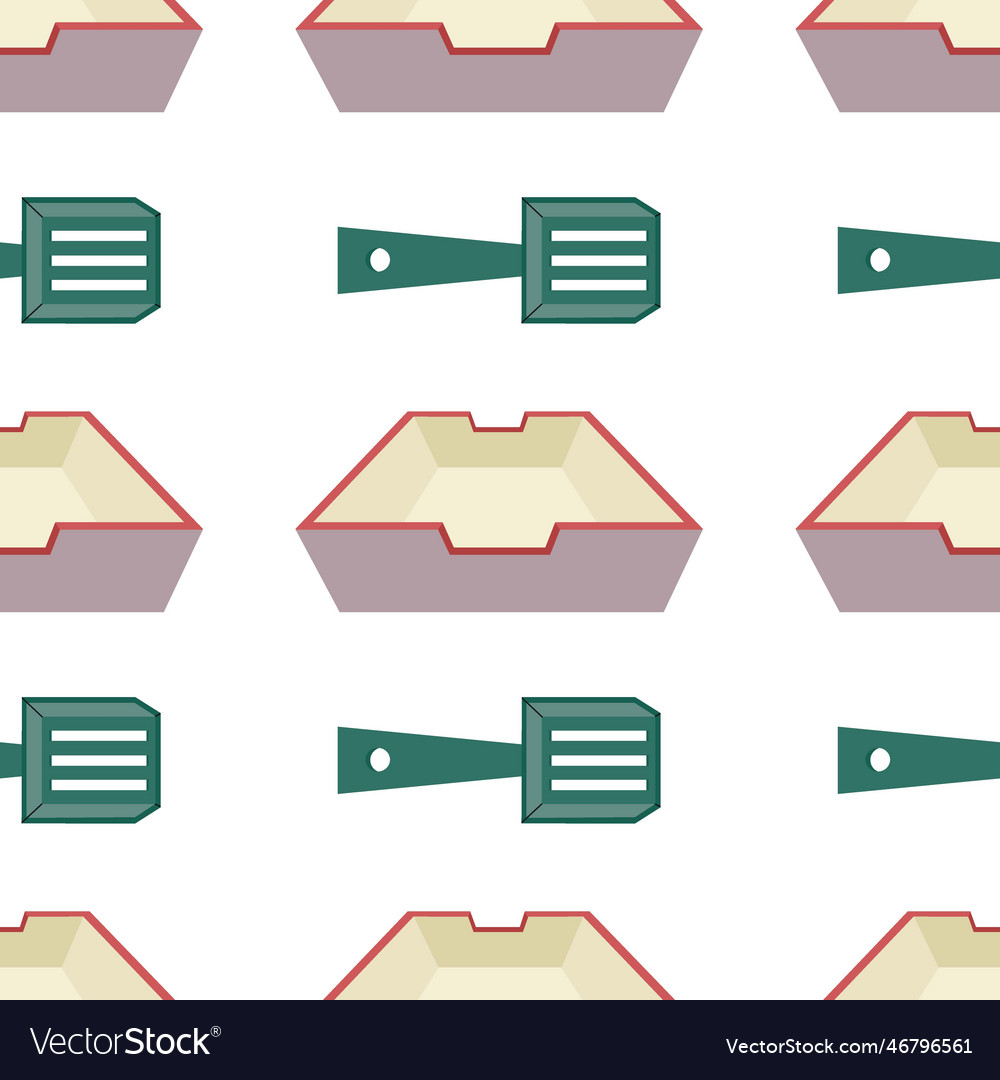 Pattern with a set of elements for animals cat Vector Image Pattern with a set of elements for animals cat