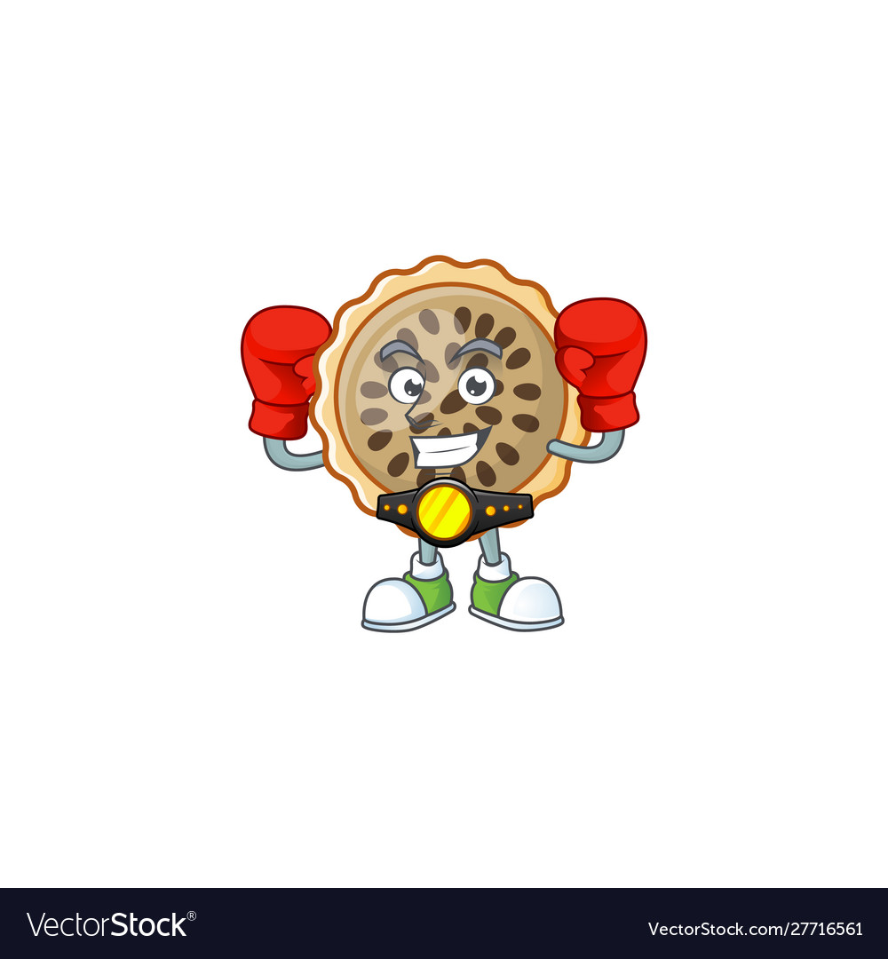 Pecan pie with boxing mascot for icon charakter