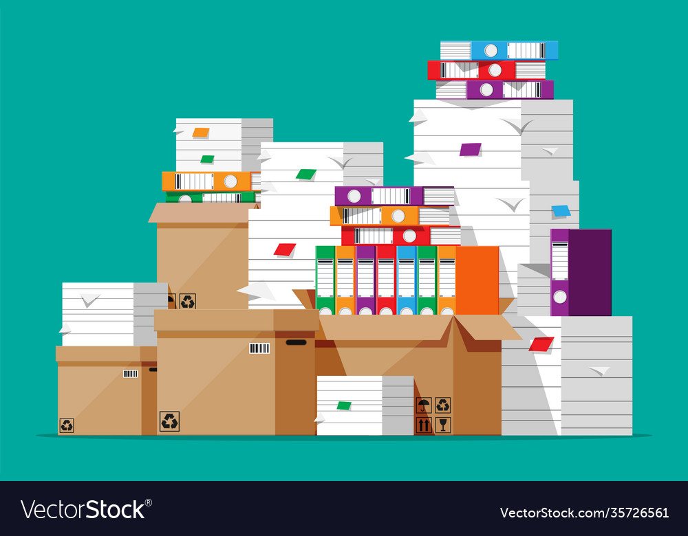 Pile of Files and Boxes