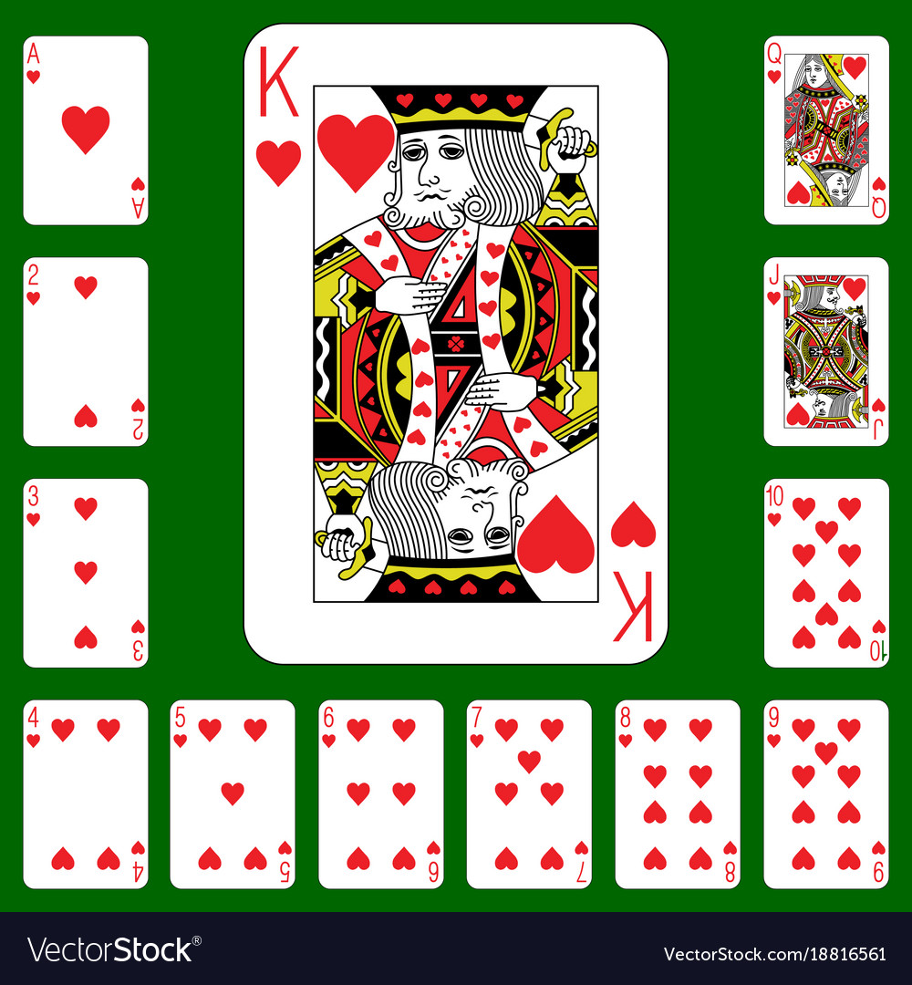 Playing cards suit hearts Royalty Free Vector Image