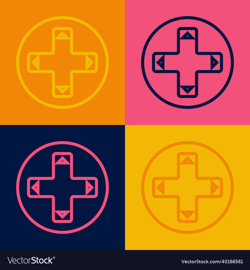 Pop art line game controller or joystick vector image Pop art line game controller or joystick
