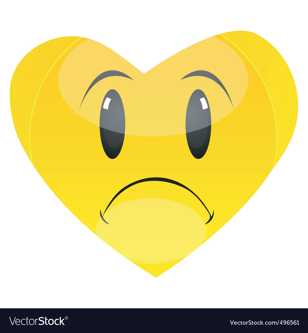 Sad Heart Royalty Free Vector Image Vectorstock