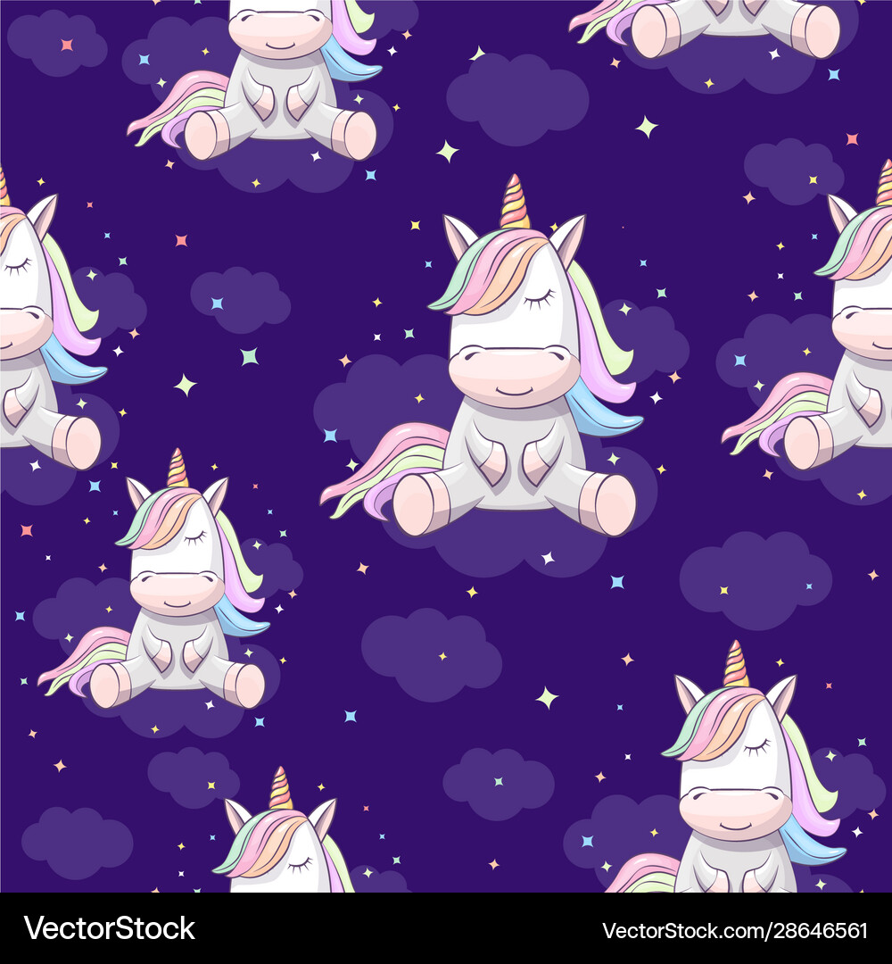 Seamless pattern with unicorn Royalty Free Vector Image