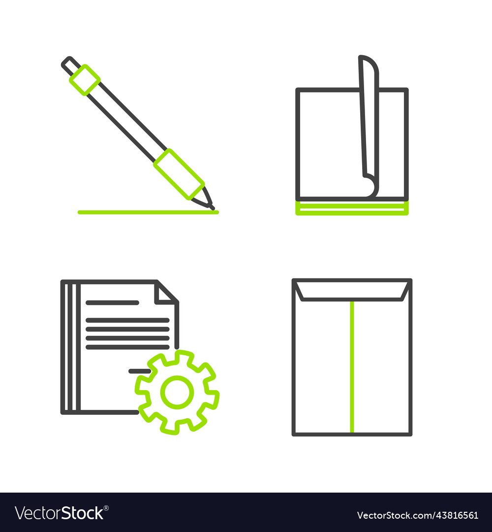 Set line envelope document settings with gears vector image Set line envelope document settings with gears