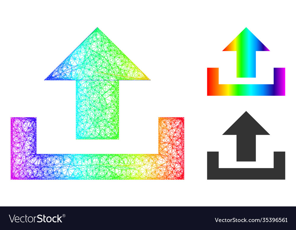 Spectral network gradient upload icon vector image Spectral network gradient upload icon