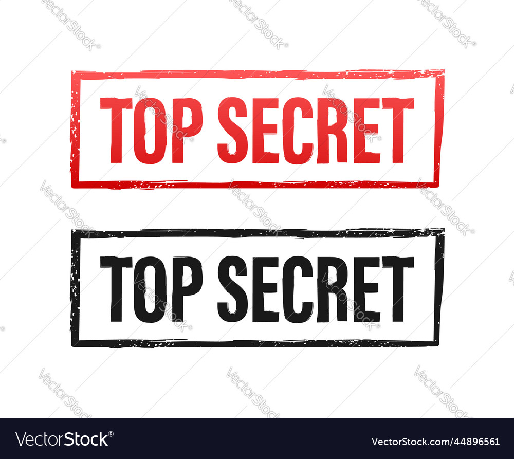 Top secret stamp on white background stock Vector Image