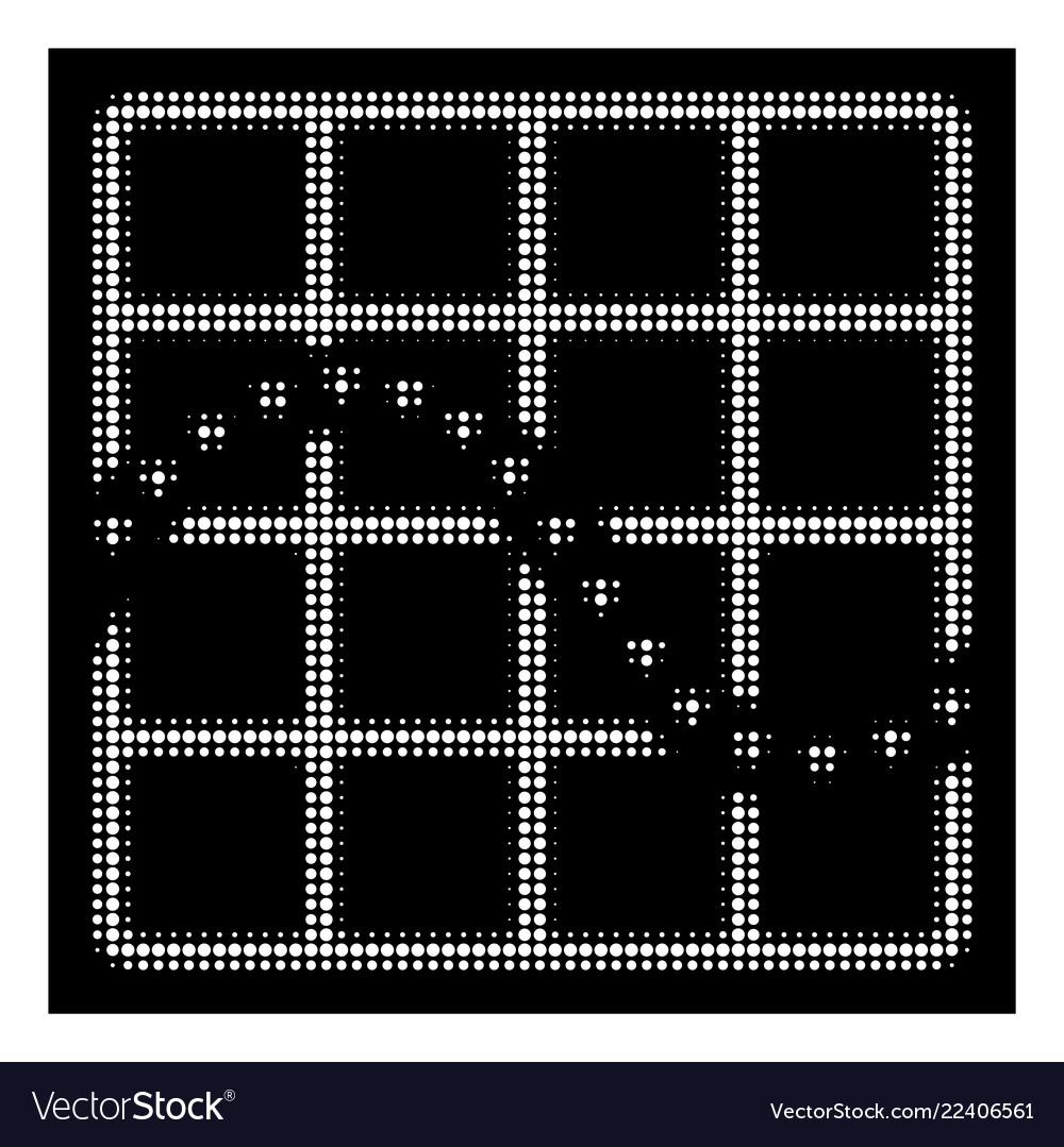 White halftone dotted function chart icon