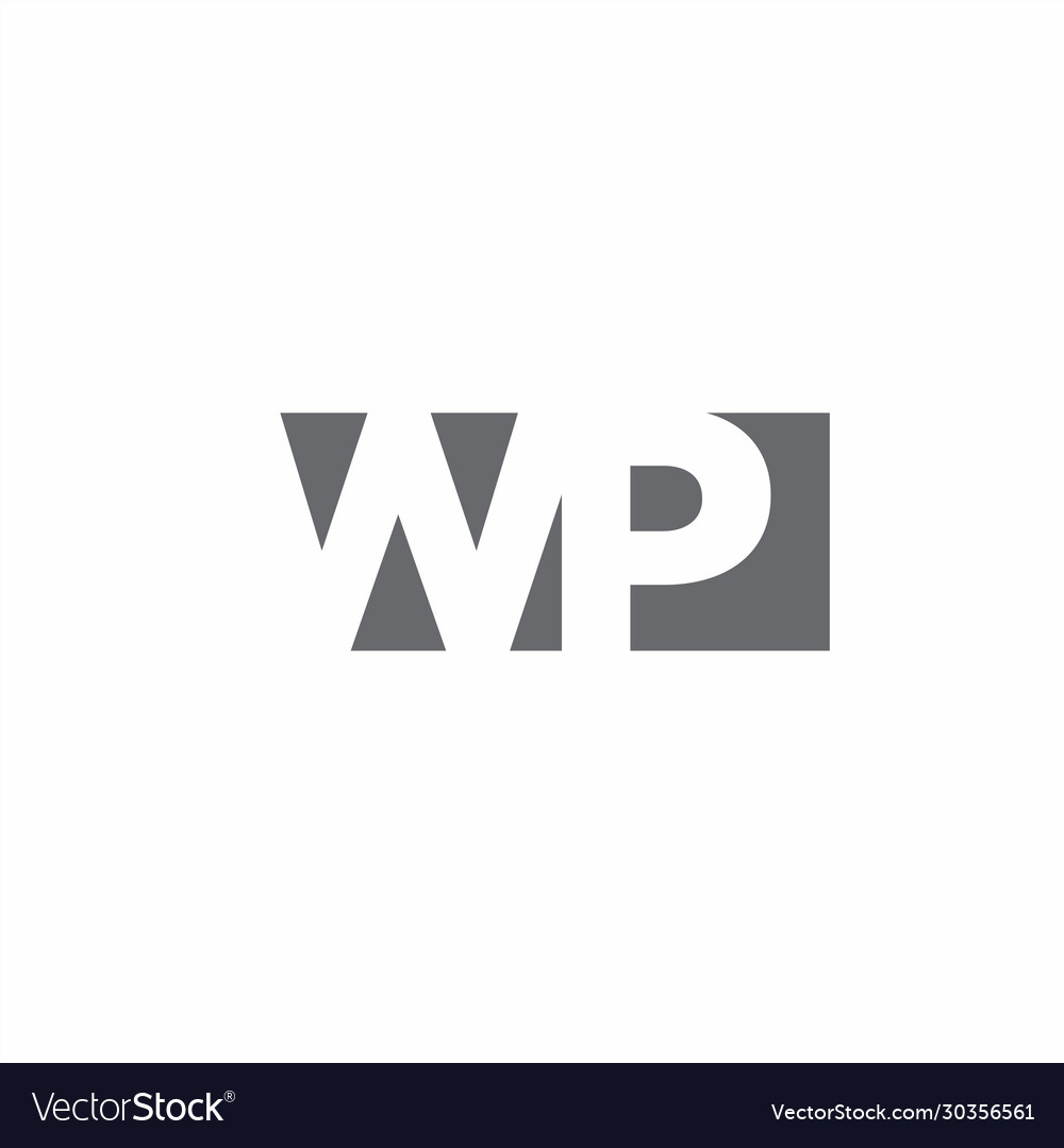 Wp logo monogram with negative space style design Vector Image