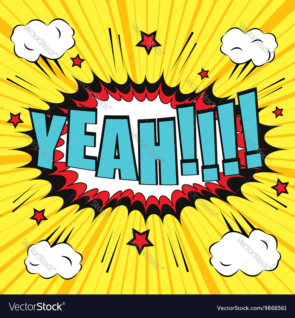 Yeah comic bubble text Royalty Free Vector Image