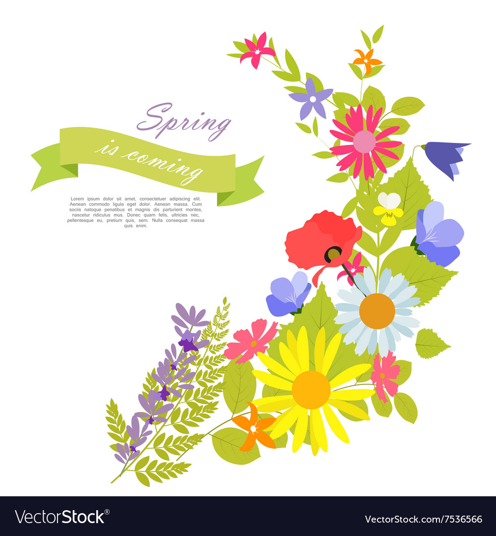 Abstract natural spring background with flowers