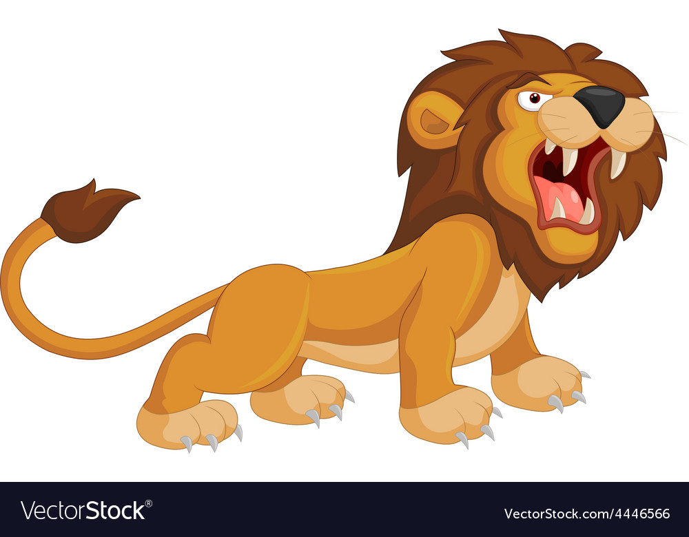 Cartoon lion roaring