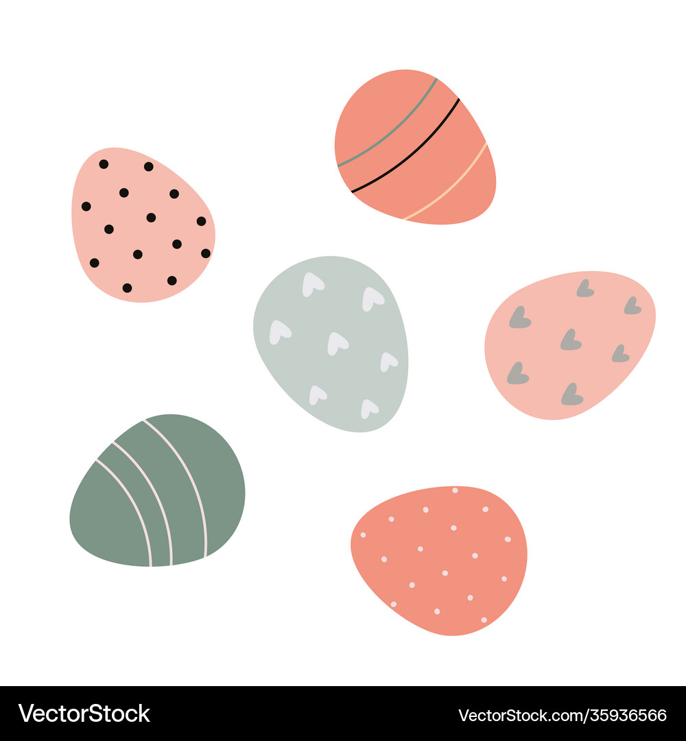 Decorated easter eggs flat Royalty Free Vector Image