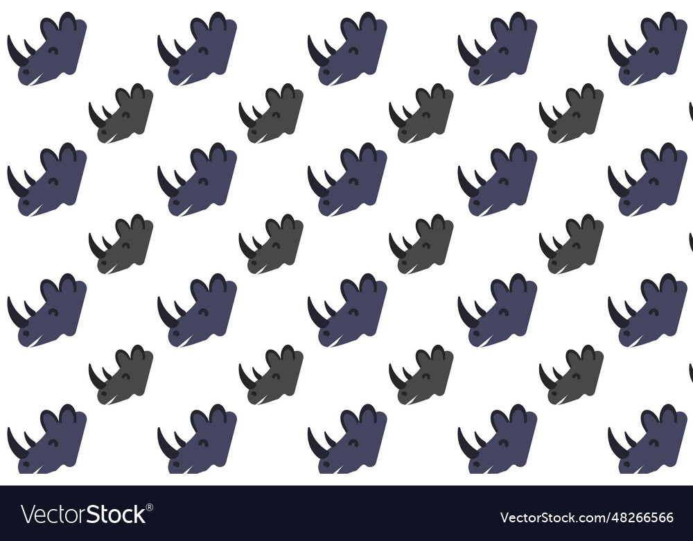 Flat rhino head pattern background