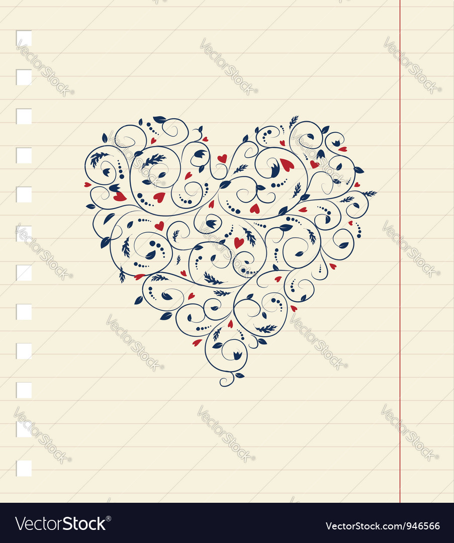 Heart shape floral ornament for your design